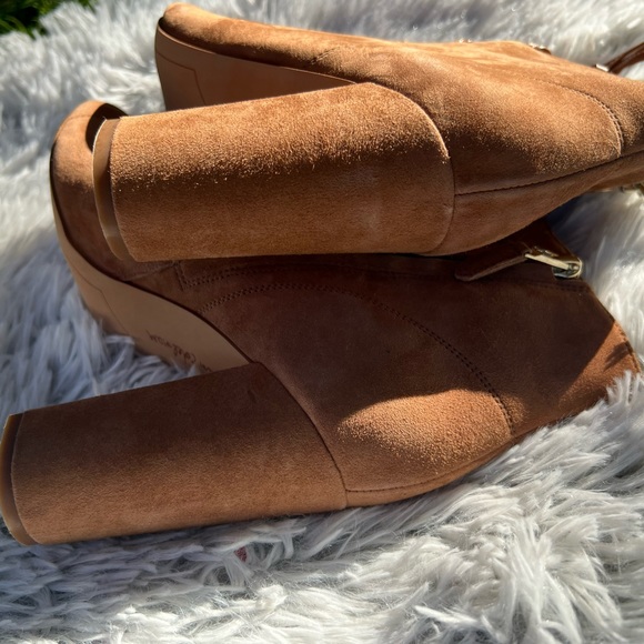 NWOT • Sam Edelman Chestnut Tie Up Peep Toe Chunky Heel - Picture 13 of 16